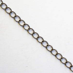 Metal chain 5x4.5mm curb link NF blk 2mt