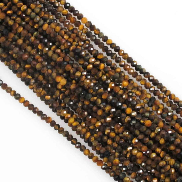 Semi prec 3x4mm facet rond tiger eye 120