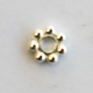 Metal 5mm daisy silver 200pcs