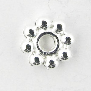 Metal 6mm daisy silver 200pcs