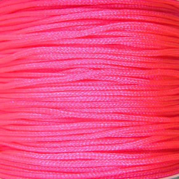 Cord 1mm rnd woven fluro pink 60 metres