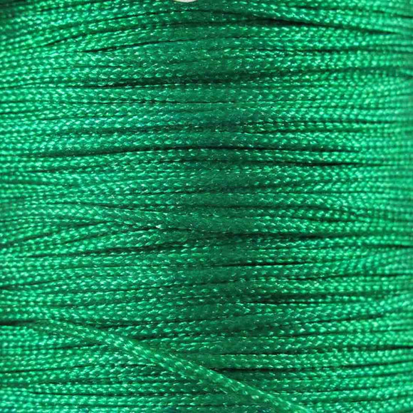 Cord 1mm rnd woven emerald 60metres