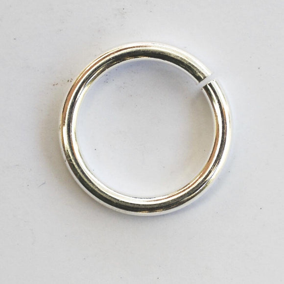 Metal 15x1.8mm jump ring silver 10pcs