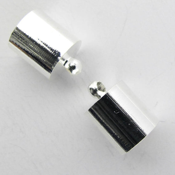 Metal 8mm cord ends NF SIL 10p