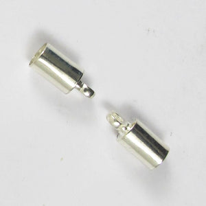 Metal 3mm cord ends NF silverl 100pc