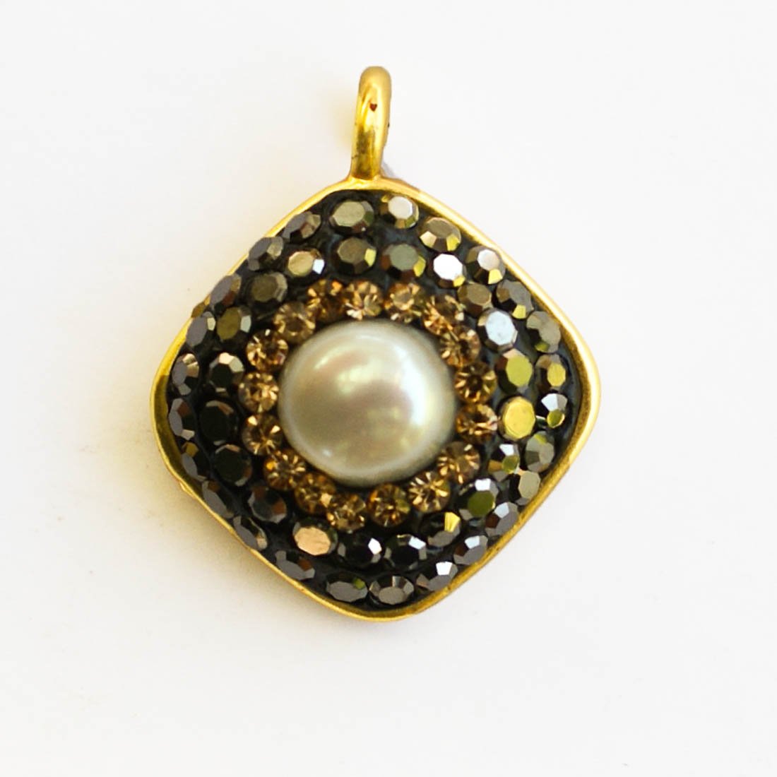 Metal 15mm pearl/loop rhombus NF GOLD 1p – Wholesale Beads