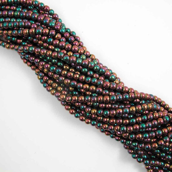 Semi prec 6mm rnd electrop rose/moss 60+