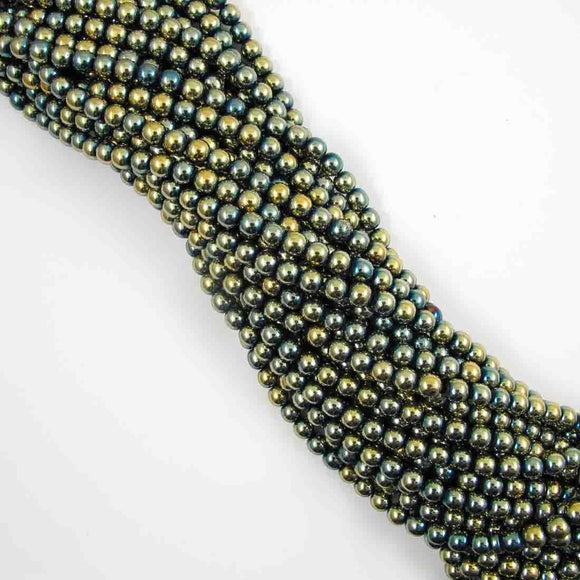 Semi prec 6mm rnd electrop gld teal 60+p