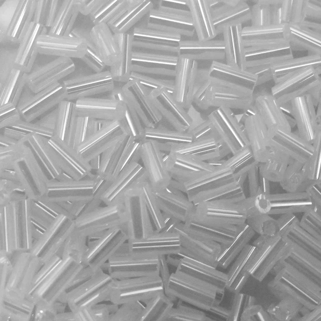 MGB 5mm bugle bead white opaque 30gram Wholesale Beads