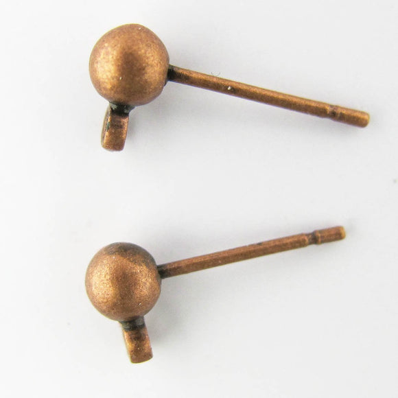 Metal 4mm rnd ER stud/drop NF A COP 20p