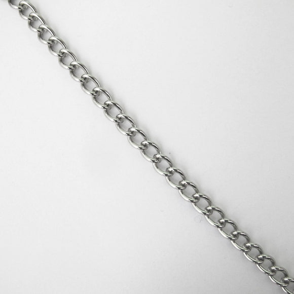 Metal Chain 7x5mm curb link nickel colour NF 2mts