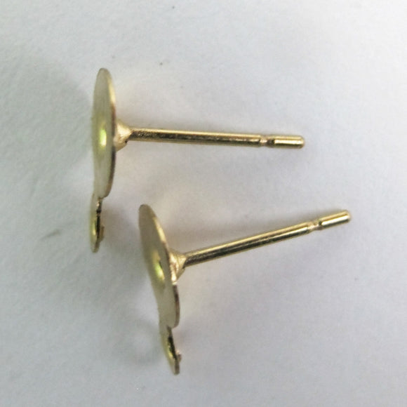 Metal 6mm rnd ER stud/LOOP NF GLD 100p