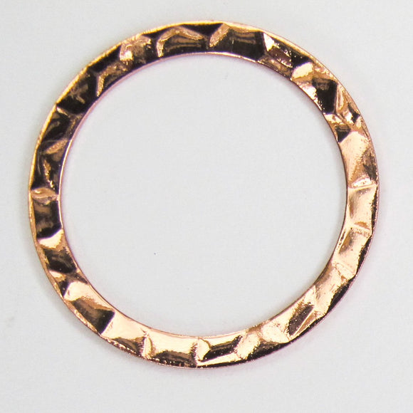 Metal 25mm ring hammered NF rR GLD 6p