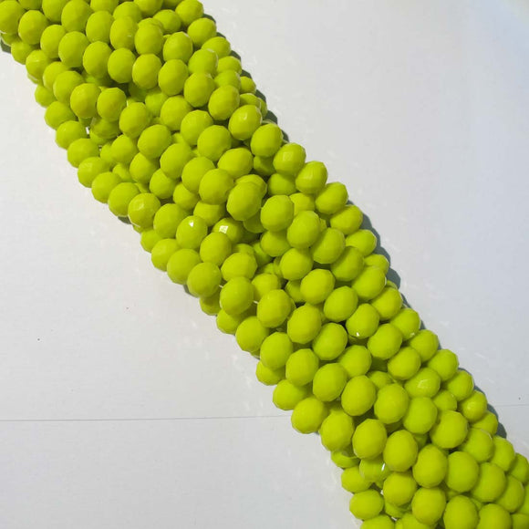 CG 6x8mm facetd rondel lime yellow 70p