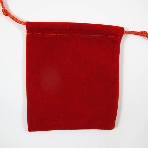 Faux suede 120mm x 100mm gift bag red 1piece