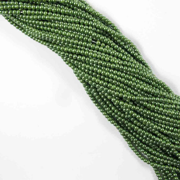 Cg 3mm rnd glass pearl fern green 120pcs
