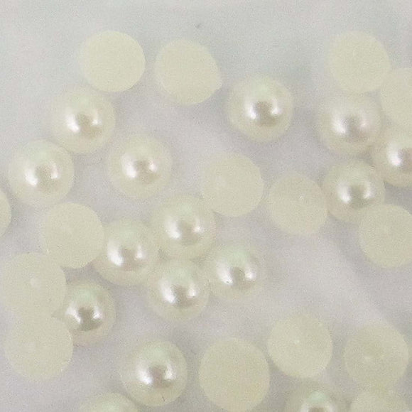Plas 3mm rnd cabochon pearl cream 300pcs