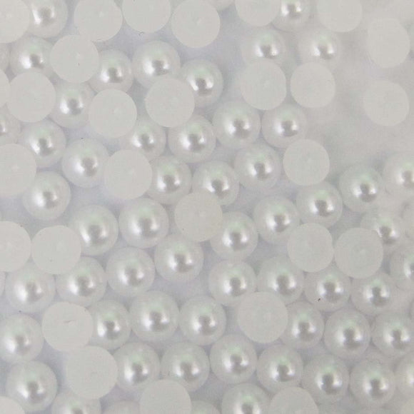 Plas 4mm rnd cabochon pearl white 200pcs