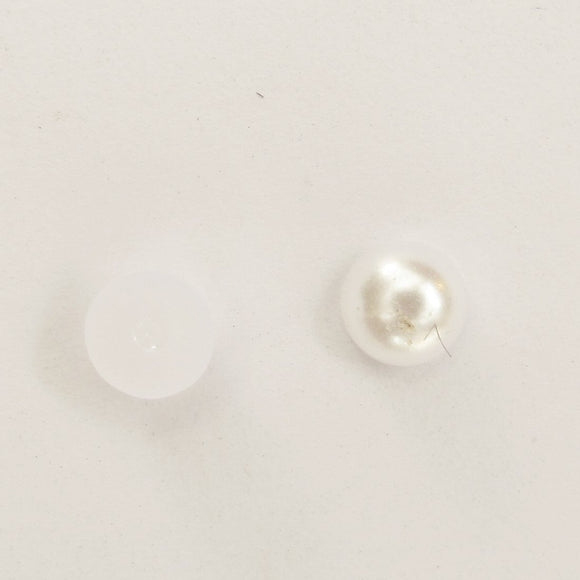 Plas 6mm rnd cabochon pearl white 200pcs