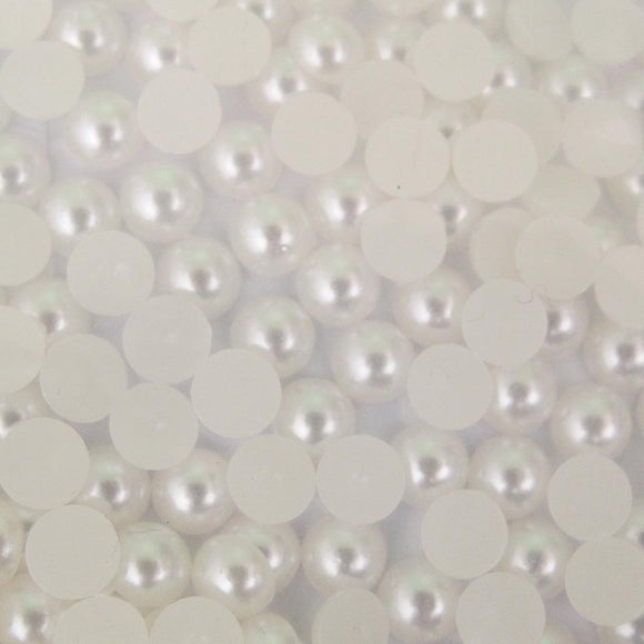 Plas 6mm rnd cabochon pearl cream 200pcs