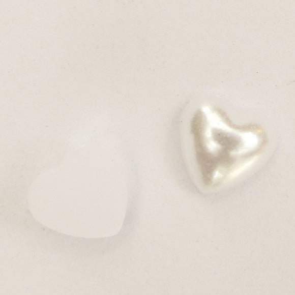 Plas 8mm rnd cabochon pearl white 100p