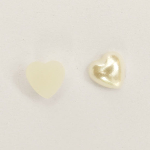 Plas 8mm heart cabochon pearl cream 100p