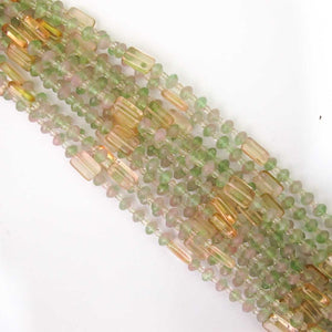 CZ multi mixed CZECH rose/fern 55+beads