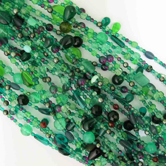 CZ multi mixed CZECH Emerald 55+bead