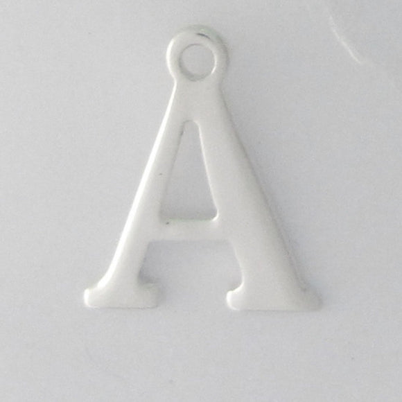 Sterling sil 12mm letter A 1pc