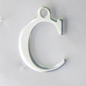 Sterling sil 12mm letter C 1pc