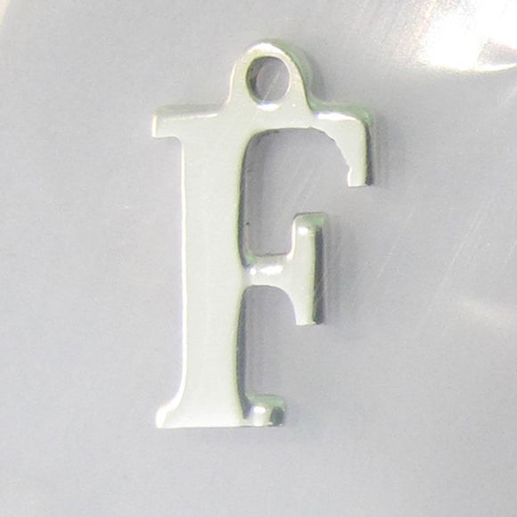 Sterling sil 12mm letter F 1pc