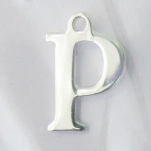 Sterling sil 12mm letter P 1pc