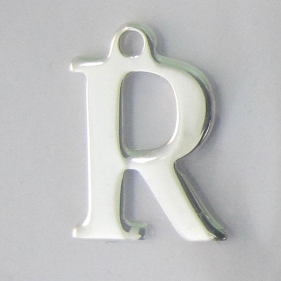Sterling sil 12mm letter R 1pc
