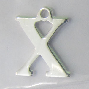 Sterling sil 12mm letter X 1pc