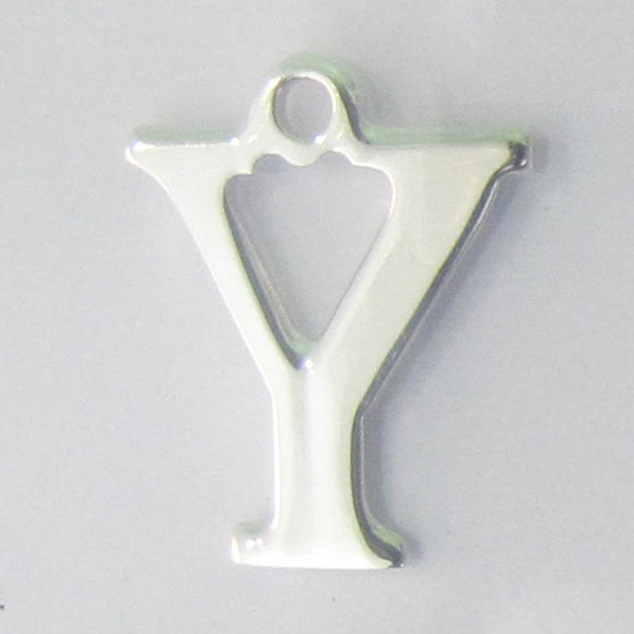 Sterling sil 12mm letter Y 1pc