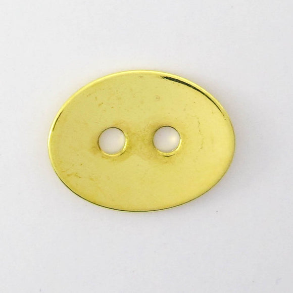 Metal 14x10 oval button clasp NF gold 20