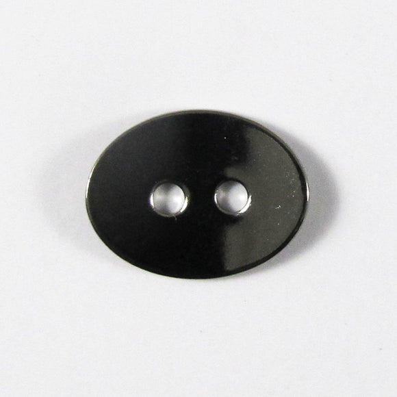 Metal 14x10 oval button clasp NF BLK 20