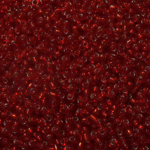 CG seed bead red silver lined 50g
