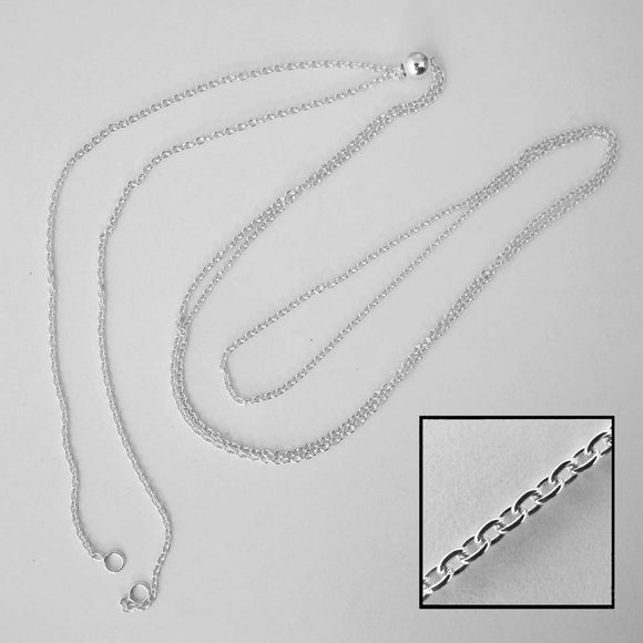 Sterling sil chain oval neck/L 5mm 80cm