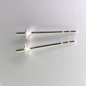 Sterling sil 3mm stud cup/pin 6pcs