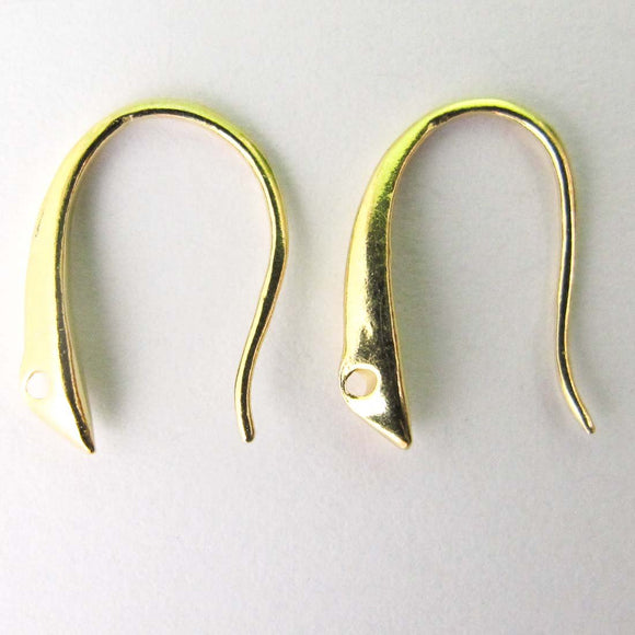 14 Gold Sterling sil 15mm E/R hook 2pc