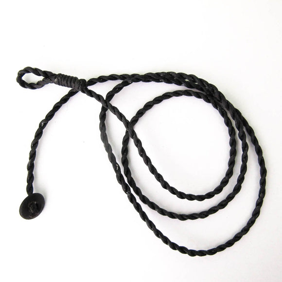 Cord 1.5mm twisted necklace 42cm blk 2pc