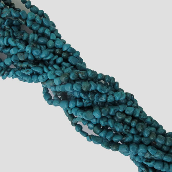 Semi prec 8mm nug dyed howlite turq 46p