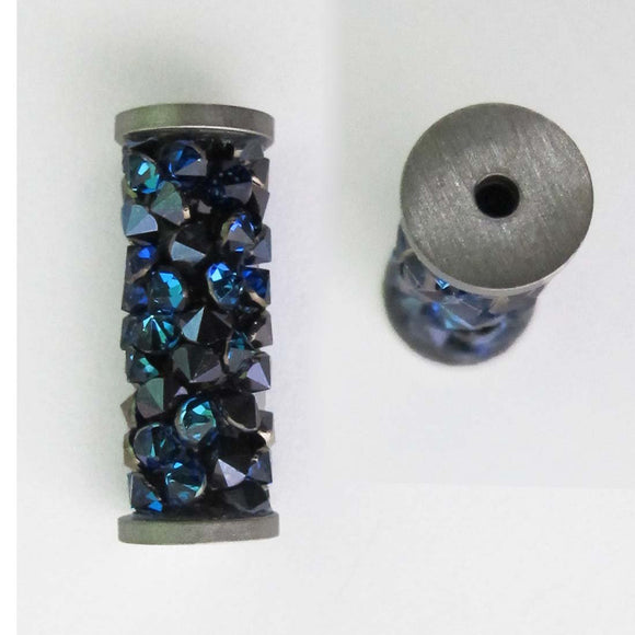 Austrian Crystals 15mm 5950 rock tube bblue 1p