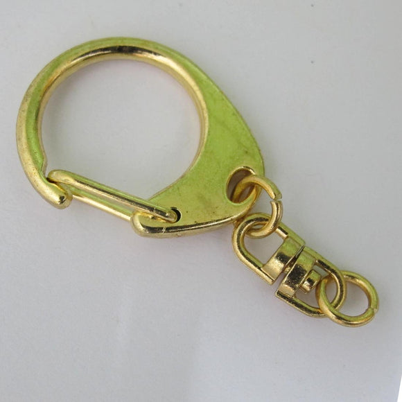 metal 32mm clasp swivel key gold 2pcs