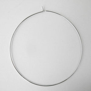 Metal 50mm rnd hoop earring NF SIL 4pcs