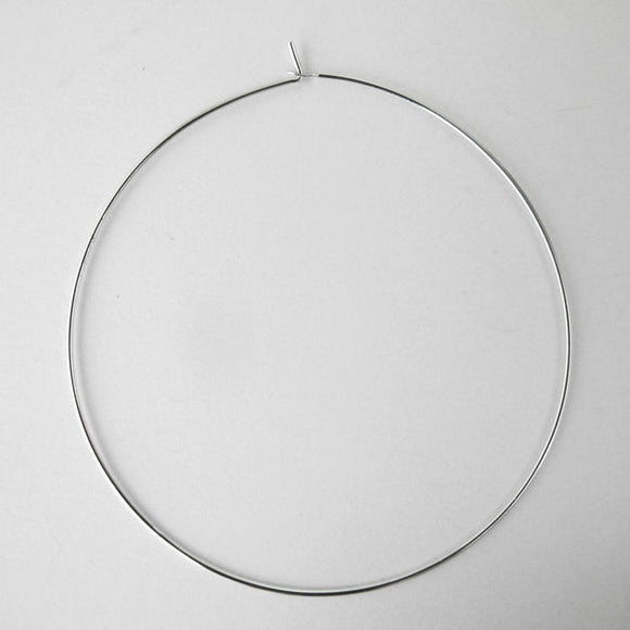 Metal 50mm rnd hoop earring NF SIL 10pcs