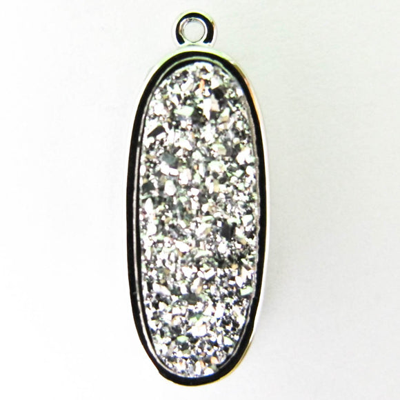 Metal 20x8mm druzy charm crystal/nkl pcs