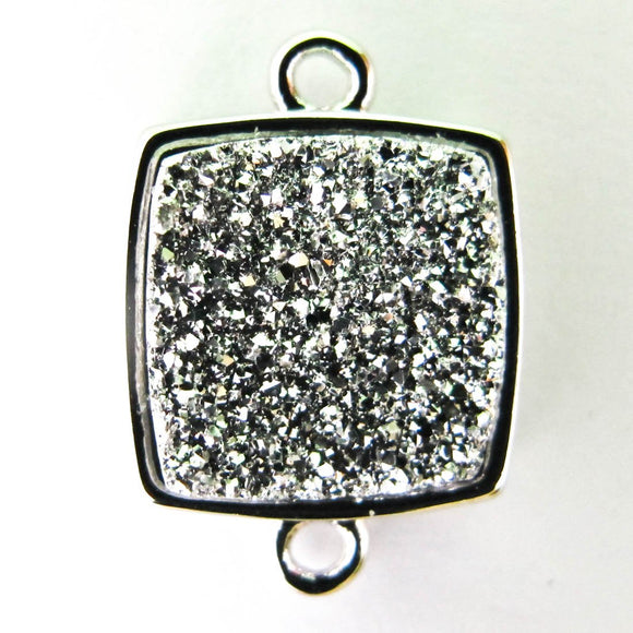 Metal 14x14mm drusy connect cry//nkl 2p