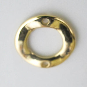Metal 19mm donut wave 2 hole NF GOLD 2pc